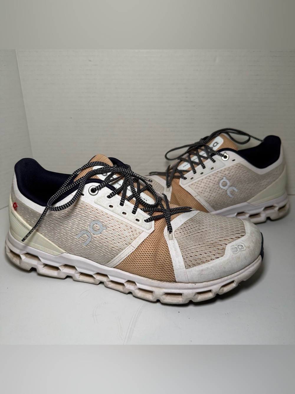 On Running Cloudstratus Women’s 10 Running Shoes White Almond Athletic Sneakers